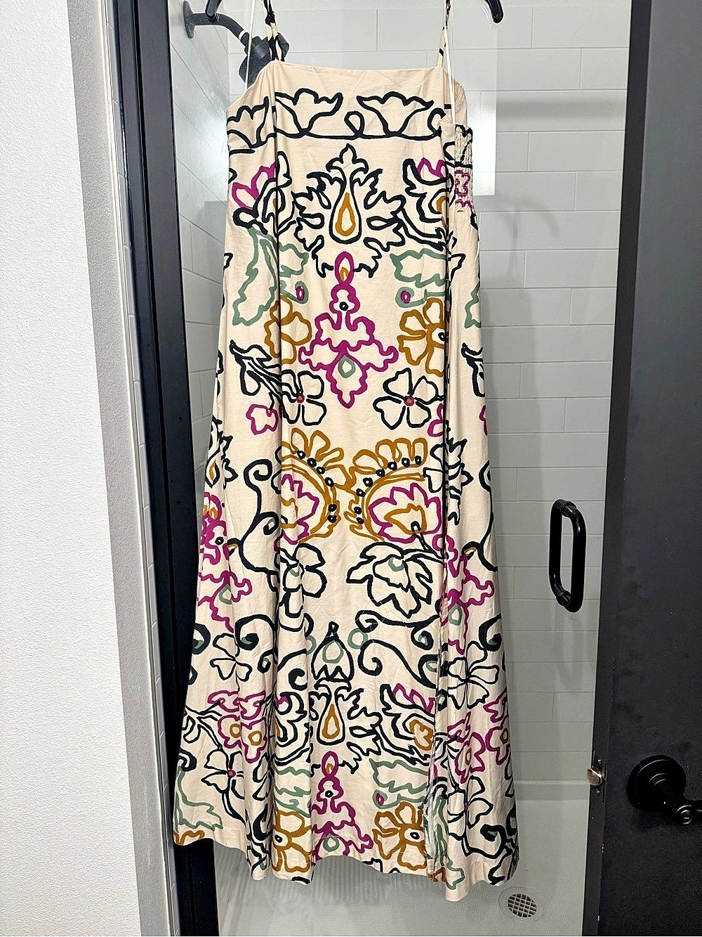 NWT EVEREVE Zoey Maxi Dress Floral Cream & Pink Size Large